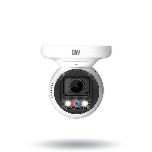 DWC-XSTD05MF MEGApix Ai 5MP turret IP camera with vari-focal lens, AI engine, white light LEDs and flash lights | AI Surveillance | Digital Watchdog